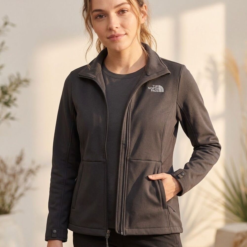 The North Face TKA Glacier Full Zip Jacket Womens XL Charcoal Grey Microfleece